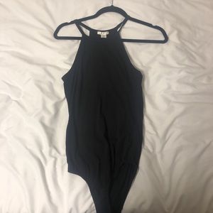 Black halter top body suit